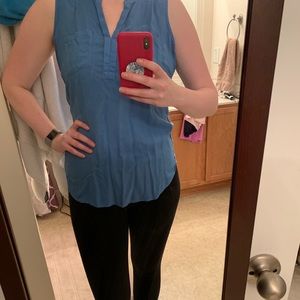 Ann Taylor Loft Basic Blue Top